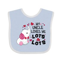 Inktastic My Uncle Loves Me Lots and Lots Cute Elephant Boys or Girls Baby Bib