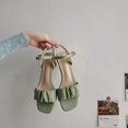 thumbnail image 1 of Sandalias de tacón cuadrado a la moda para mujer, novedad de verano 2020, sandalias coreanas plisadas con hebilla en el tobillo, sandalias informales de tacón alto, zapatos sencillos de Roma 37 Gao Jinjia LED, 1 of 2