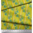 thumbnail image 2 of Soimoi Yellow Georgette Viscose Fabric Vertical Stripe Printed Fabric 1 Yard 42 Inch Wide, 2 of 3