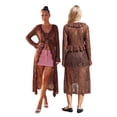thumbnail image 2 of LMLYSoH Women Tie Front Cardigan Casual Lightweight Floral Lace Ruffles Long Duster for Streetwear Aesthetic Clothes, 2 of 9