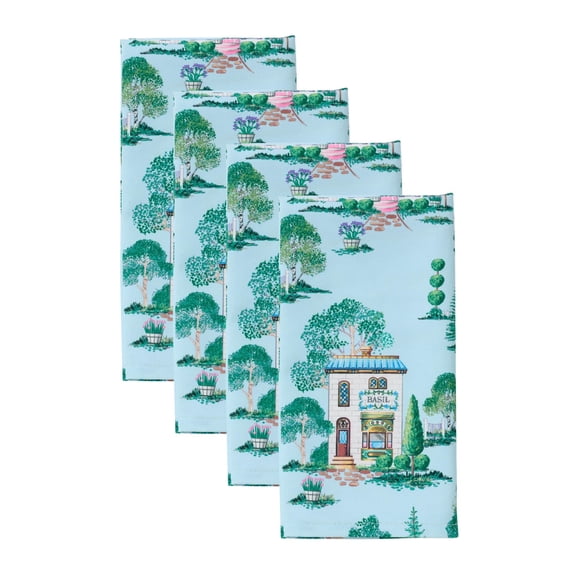 Lenox Spice Village Allover Napkins, Set of 4, Blue, 19"W x 19"L
