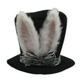 thumbnail image 2 of Sombrero de Copa con Orejas de Conejo de Pascua | Sombrero de Conejo de Terciopelo Suave para Adulto | Disfraz de Sombrerero Loco Blanco | Accesorio Ligero y Duradero para Fiesta de Pascua | Sombrero, 2 of 5