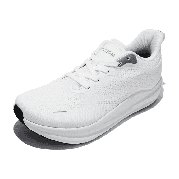 Zero Drop Extra Wide Toe Shoes, Shock Absorption Unisex Walking Shoes, Wide Flat Heel Round Toe, White, US 11
