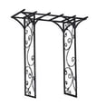 thumbnail image 5 of Panacea Vine 84" Black Steel Garden Arbor, 4' Wide Metal Arch, Elegant Scrollwork Design, 5 of 7