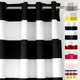 thumbnail image 4 of DriftAway Mia Stripe Room Darkening Grommet Unlined Window Curtains 2 Panels 108"L x 52"W Indigo Black, 4 of 7