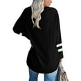 thumbnail image 4 of Babysbule Womens Long Sleeve Tops Women's Casual V-Neck Long Sleeve Solid Loose Shirt Blouse Tops, 4 of 6