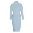 thumbnail image 5 of clear 50% off Usmixi 2 Piece Outfits for Women Womens Skirt 2 Piece Outfits Set Cozy Knitted Turtleneck Pullover Sweater and Skirt Lounge Set Plus Size Casual Solid Office Skirt Suit Holiday, 5 of 6