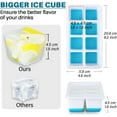 thumbnail image 3 of Large Ice Cube Molds, 2 Pack Silicone Large Square Ice Cube Trays with Lids BPA Free, Easy-Release & Stackable 1.8'' Big Ice Cube Tray for Freezer Cocktail Whiskey Coffee, 3 of 7
