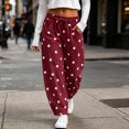 thumbnail image 5 of VBVC Women's Polka Dot Joggers with Pockets , High Waisted Drawstring Sweatpants For Women, S-2XL, 5 of 7