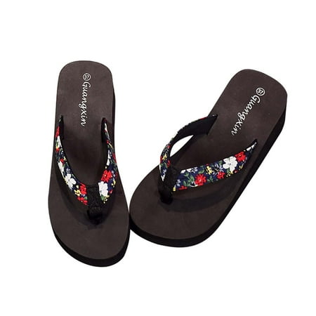 

YanHoo Women Platform Flip Flops for Women Soft Thong Sandals Summer Casual Lightweight Comfortable Flat Slippers Walking Shopping Gathering Vacation Shoes