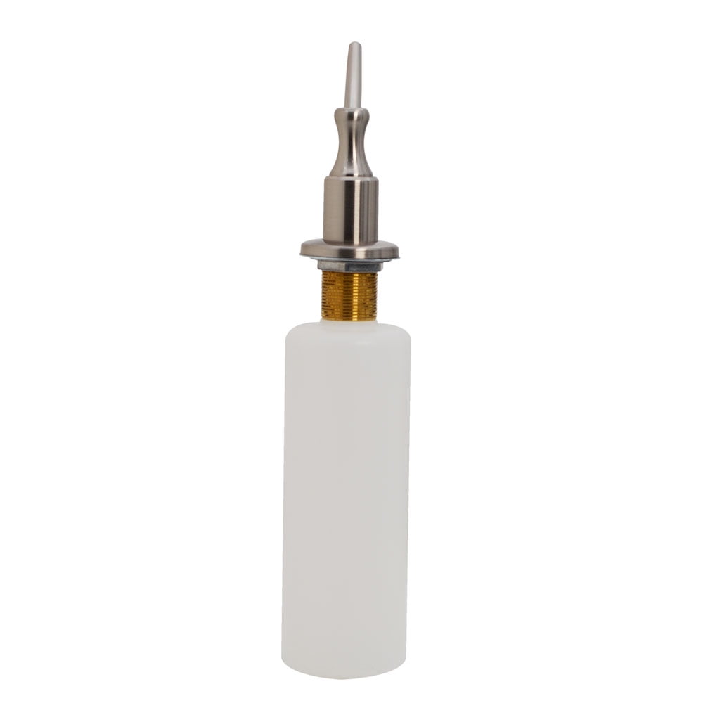 Westbrass Kitchen Sink Deck Mount Liquid Soap Dispenser with Refillable 12 oz Bottle, Satin Nickel