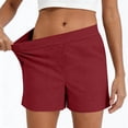 thumbnail image 2 of fatyb Women's Shorts Summer Casual Shorts Elastic Waist Solid Color Comfortable Shorts with Pockets, 2 of 6