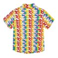 thumbnail image 2 of Dailycode Small Short Sleeve Button Down Shirts Rainbow Hounds Tooth Casual Shirt 3-10 Years, 2 of 9