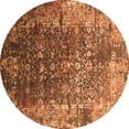 thumbnail image 1 of Ahgly Company Indoor Round Oriental Orange Industrial Area Rugs, 8' Round, 1 of 4