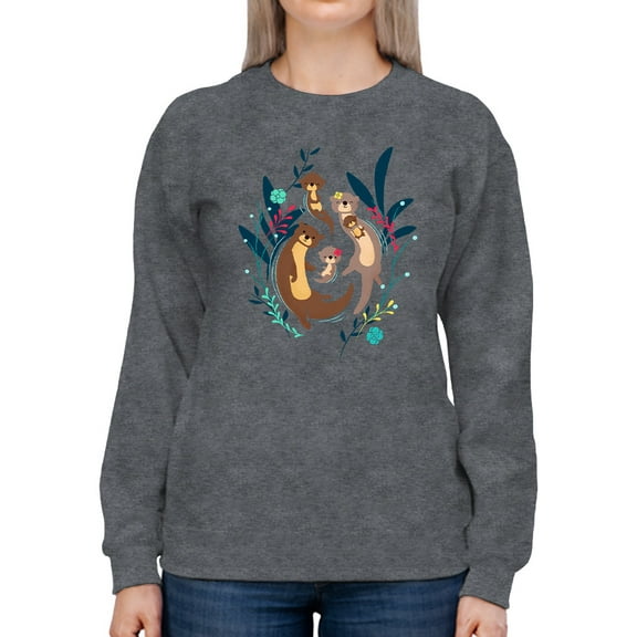Image Conscious Otter Family Sweatshirt Women's -Jay Fleck Designs