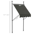 thumbnail image 3 of 5' x 4' Patio Awning, Manual Retractable Door/Window Awning, UV Protection, Non-Screw Mount, Dark Gray, 3 of 8