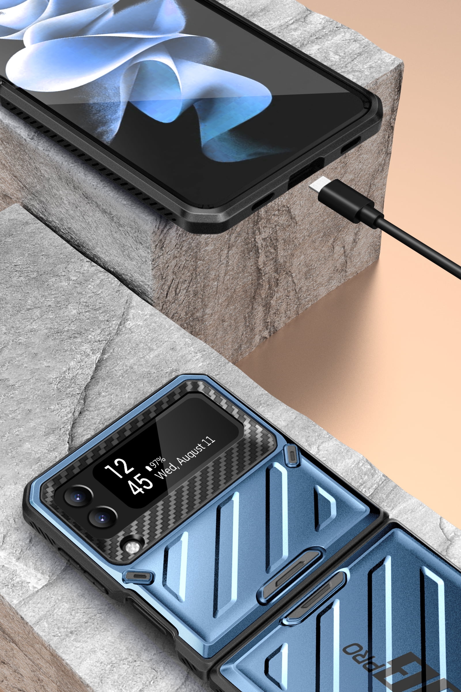SUPCASE Unicorn Beetle Pro Series Case for Samsung Galaxy Z Flip 3 5G (2021), Full-Body Dual Layer Rugged Protective Case with Holster (Tilt)