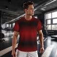 thumbnail image 3 of Wukai Red Geometric Print Men's Short-Sleeved Mesh T-Shirt,Quick-Dry Short Sleeve Workout T-Shirt-6X-Large, 3 of 8