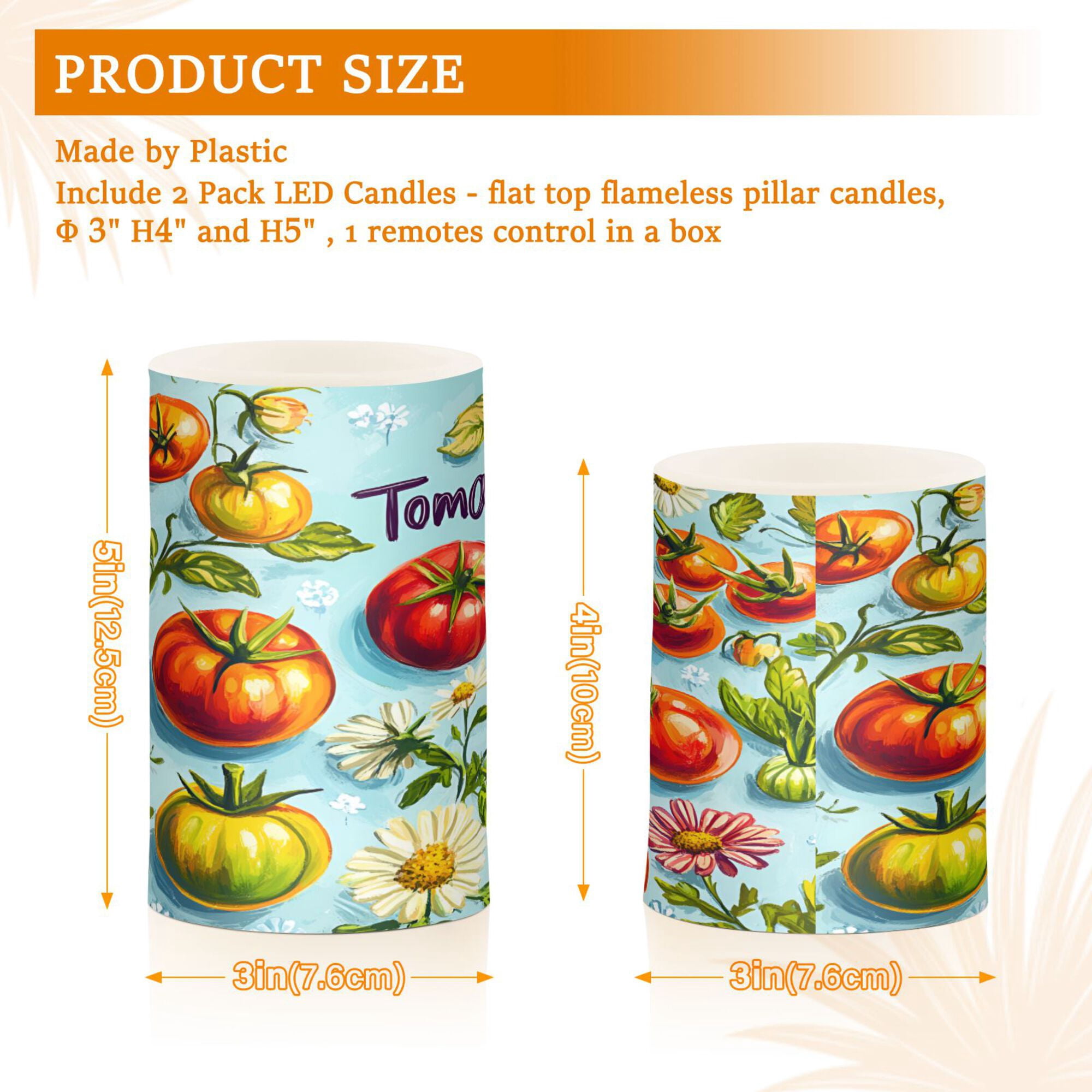 Yayeee Flameless Candles with Remote Flickering Battery Operated Multi Color Changing, Green Tomatoes