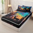 thumbnail image 2 of Homewish Jungle Wildlife Deer Zipper Twin Comforter Sets with Fitted Sheet and 2 Pillowcases,Rustic Farmhouse Hunting Zipper Bedding Set For Men Women,Reversible,4-Piece, 2 of 7