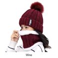 thumbnail image 3 of Minnieouse Gorro de lana de poliéster, gorros esenciales de invierno cálidos y elegantes, varios colores, sombrero hecho punto para mujer Sombreros vino rojo, 3 of 6