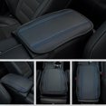thumbnail image 2 of GHSDFBB Car Center Console Pad, Universal Waterproof Car Armrest Seat Box Cover, PU Leather Auto Armrest Cover Protector，Vehicle Interior Accessories fits SUV/Truck/Car (Black-Blue), 2 of 5