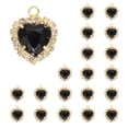thumbnail image 1 of Uxcell 20 Pcs Rhinestone Heart Charm Crystal Heart Rhinestones Pendants Flat Back Craft Supplies for Jewelry Making Bracelet Necklace Earring Pendant DIY Accessories, Matte Black, 1 of 7