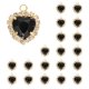thumbnail image 1 of Uxcell 20 Pcs Rhinestone Heart Charm Crystal Heart Rhinestones Pendants Flat Back Craft Supplies for Jewelry Making Bracelet Necklace Earring Pendant DIY Accessories, Matte Black, 1 of 7