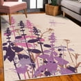 thumbnail image 3 of Dragonfly Decorative Rug, Nature Plants Grass with Wildflowers with Paintbrush Effects Print Art, Quality Carpet for Bedroom Dorm and Living Room, 6 Sizes, Dark Purple, by Ambesonne, 3 of 4