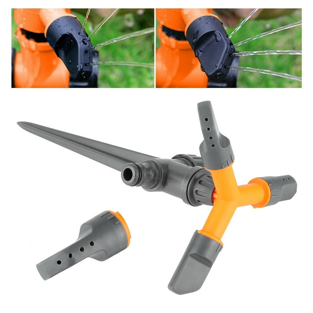 Aspersor De Césped, Aspersor De Tres Brazos Aspersor De Jardín Aspersor Giratorio Para Riego De Césped Para Refrigeración De Techos Para Regar Flores
