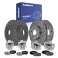 thumbnail image 4 of AutoShack Front & Rear Drilled & Slotted Brake Rotors Ceramic Brake Pads Calipers | Replacement for 2006-2009 Toyota RAV4 2.4L 2.5L 4WD FWD | Black Matte Finish | 16-PC Brake Kit | BlackShield, 4 of 4