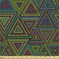 thumbnail image 2 of Geometric Fabric by the Yard Upholstery, Modern Design in Rainbow Colors Triangles Retro 80s Like Pattern Image Art, Decorative Fabric for DIY and Home Accents, Multicolor by Ambesonne, 2 of 5