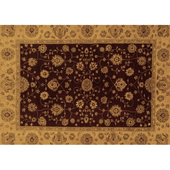 Ahgly Company Indoor Rectangle Abstract Brown Modern Area Rugs, 8' x 10'