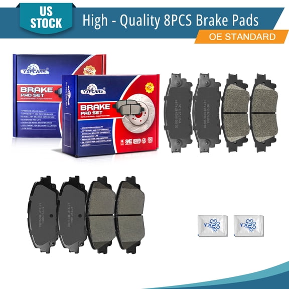 YXPCARS Front Rear Ceramic Brake Pads (D1805, D2076), Brake Pads Set for Lexus ES300h ES350 Toyota Camry Avalon