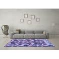 thumbnail image 3 of Ahgly Company Machine Washable Indoor Square Abstract Blue Modern Area Rugs, 8' Square, 3 of 4