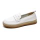 thumbnail image 2 of 2022 Zapatos planos de piel auténtica suave para primavera y otoño, zapatos sin cordones para enfermeras, mocasines planos blancos, 2 of 5