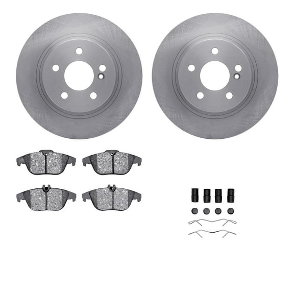 Dynamic Friction Company Rear Brake Rotors with 5000 Advanced Brake Pads includes Hardware 6512-63431