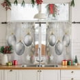thumbnail image 3 of Christmas Balls Sheer Curtains 54 Inches Long, Xmas Balls Golden Grey Light Filtering Window Curtains for Living Room/Bedroom, Rod Pocket Voile Sheer Curtain Drapes, 52"W x 54"L, 2 Panels, 3 of 9