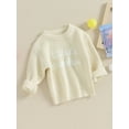thumbnail image 3 of Bslissey Baby Boys Casual Sweater Infant Long Sleeve Letter Embroidery Pullovers Toddler Crew Neck Jumpers Tops Fall Winter Daily Clothes 6M 12M 18M 24M, 3 of 7