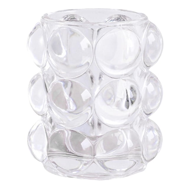 Organizador de exhibición de pinceles , contenedor de almacenamiento de joyas cosméticas de cristal, portalápices, estuche para pinceles Claro