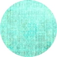 thumbnail image 1 of Ahgly Company Machine Washable Indoor Round Persian Turquoise Blue Traditional Area Rugs, 5' Round, 1 of 4