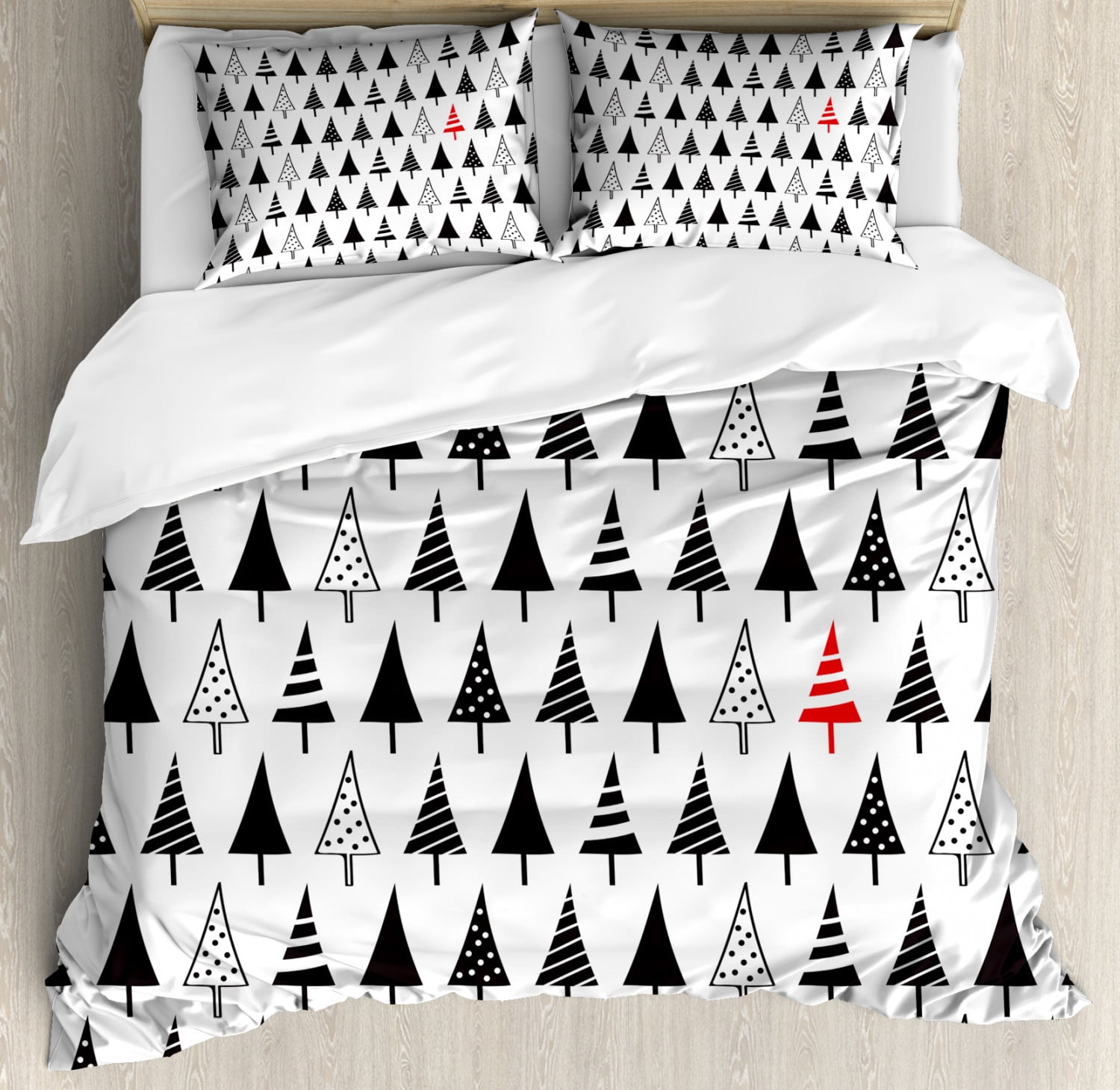 Queen Size Duvet Cover Set, Red Black And White Duvet Covers