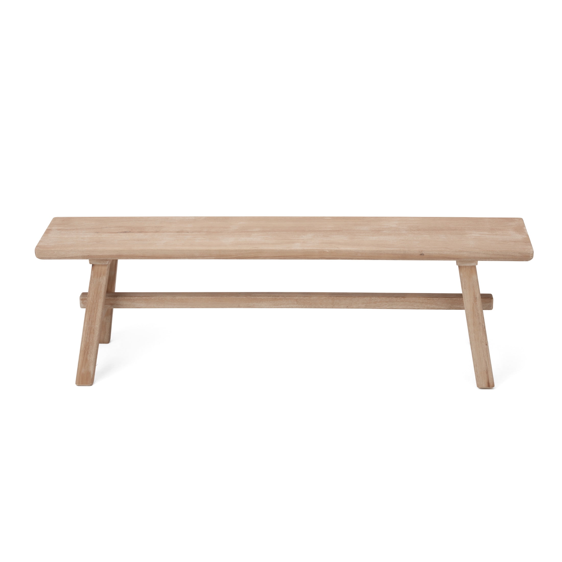 Noble House Manel 39" Solid Rubber Wood Farmhouse Entryway Bench, Decorative Functional Accent Seating, Natural