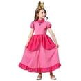 thumbnail image 4 of Girls Princess Peach Costume Dress Halloween Cosplay Dress Up with Accessories, Size for 2-9 year, 4 of 5