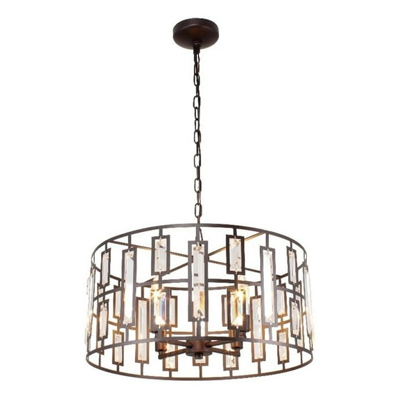 Chloe Lighting Naomi 4-Light Metal Ceiling Pendant in Oil Rubbed Bronze
