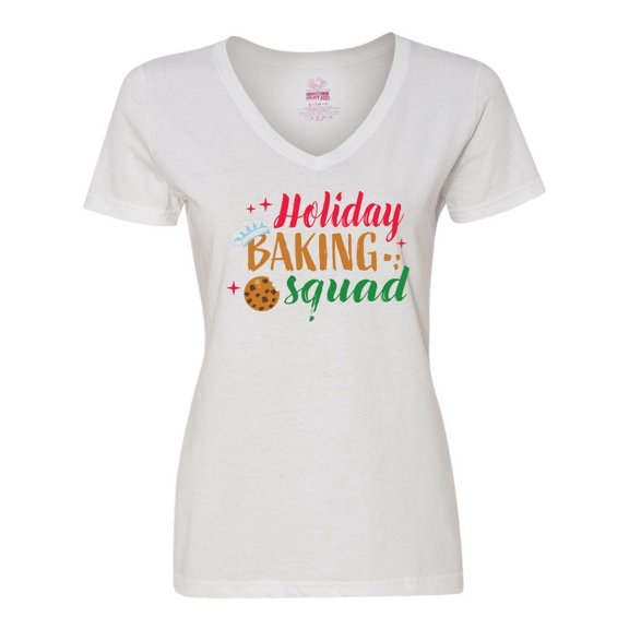 Inktastic Christmas Holiday Baking Squad Women's V-Neck T-Shirt