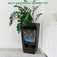 thumbnail image 3 of 30" Tall Planters Set of 2, Outdoor＆Indoor Black Planter Pots, High Front Porch Planter Pots with Drainage Holes＆Water Level Monitor Movable Wheels ＆Inner Bucket, Automatic Watering, 3 of 6
