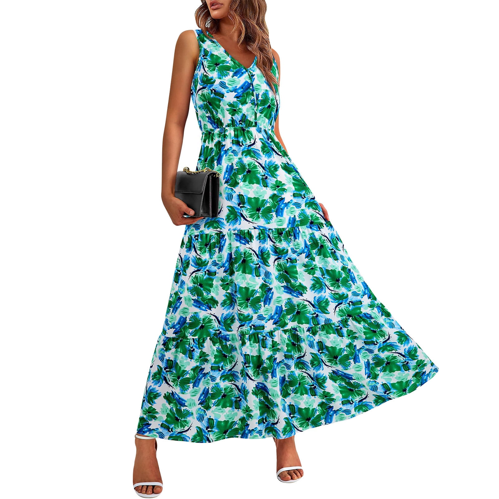 Jzuxvd Sleeveless Floral Dresses for Women Elegant Garden Jzuxvd Sleeveless Floral Dresses for Women Elegant Garden