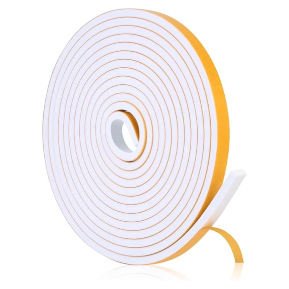 16Feet Weather Stripping Seal (1/2 Inch X 1/4 Inch) for Door Window, High Density Foam Tape, Soundproofing, Insulation Strip, Door Sealers for Door Frame- White