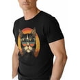 thumbnail image 3 of T-Shirts for Men, Cartoon Black Cat Crew Neck Cotton T-Shirt Men's Short Sleeve, 3 of 8